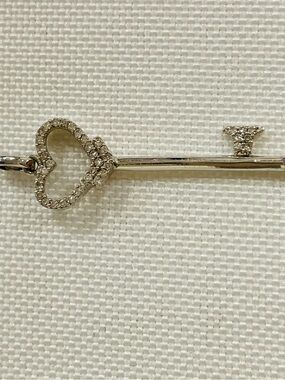 Effy 14k White Gold Diamond Heart Key Pendant Necklace